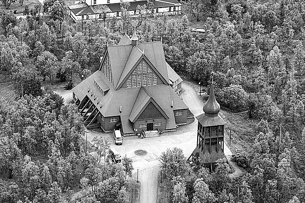 Kiruna church, moved five kilometres in one piece in August 2025